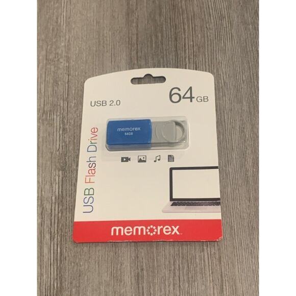Memorex 64GB Flash Drive USB 2.0 - Blue (32020006421) - Picture 1 of 2